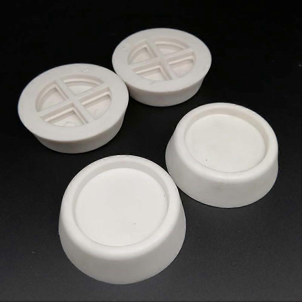 Vibration dampers for washing machines, 4 rubber feet to minimize noise and movement (white)