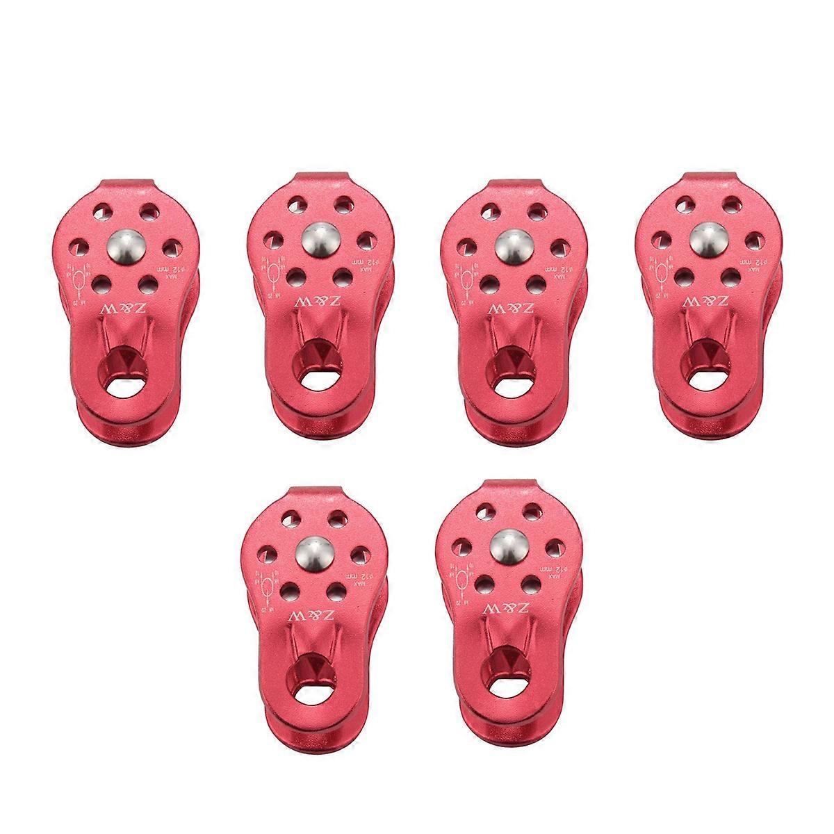 2pcs Poulie de Corde Arbre Escalade de Montee Poulie Fixe Rouge