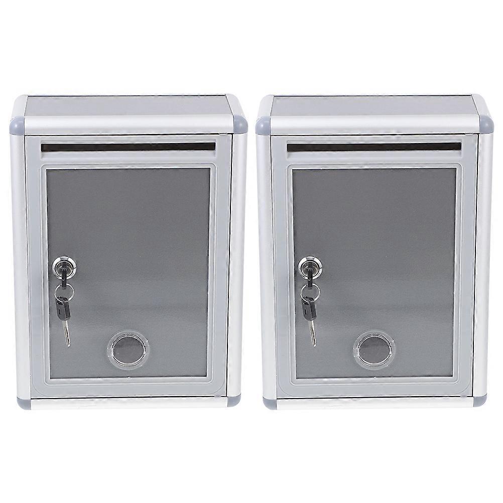 Metal Wall Mailbox With Lock Durable 2 Letter Box for Office Use Wall Mountable Design for Letters and Suggestions