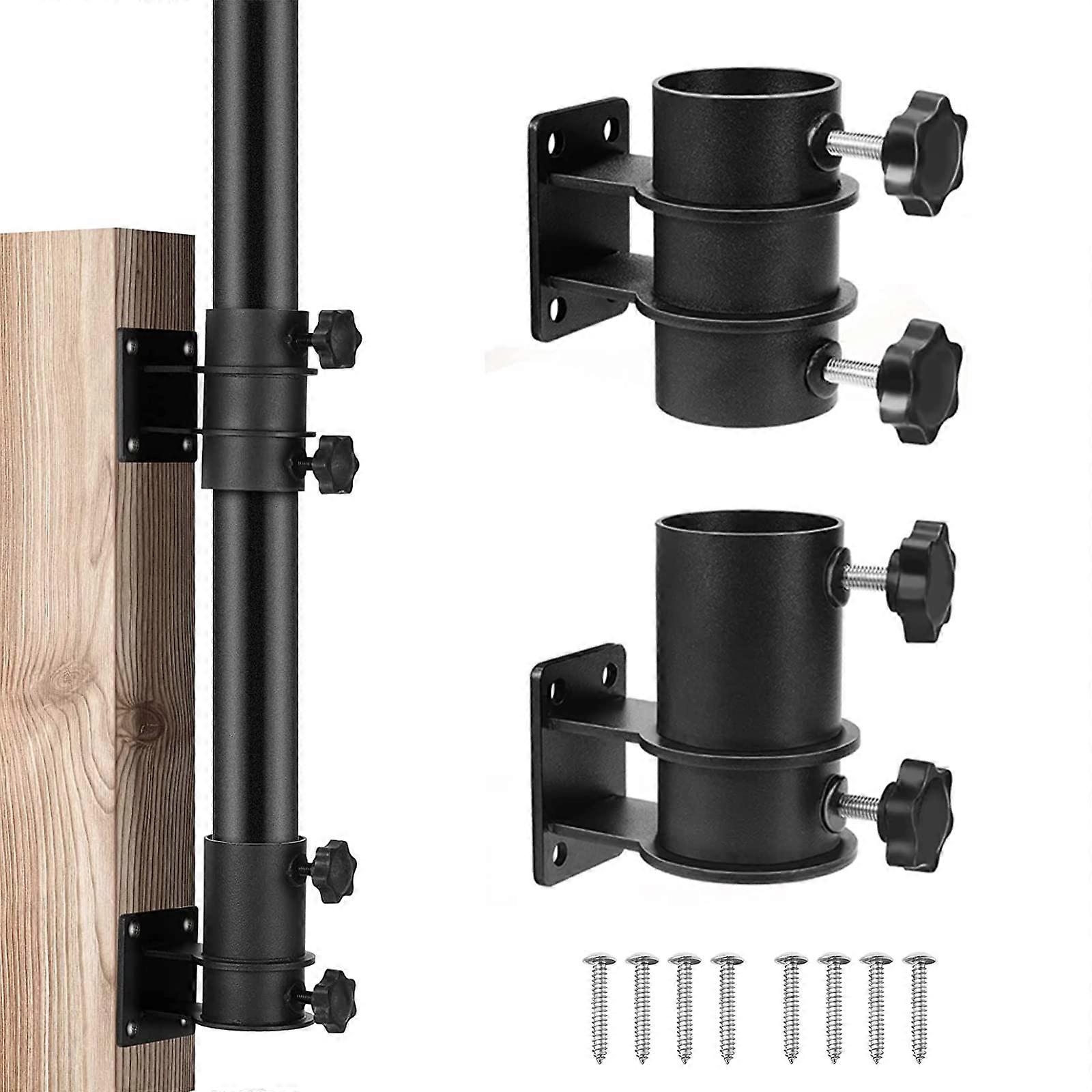 Patio Umbrella Holder for Decks, Adjustable Railing Umbrella Holder for Balconies and Courtyards, Flat Mount Design