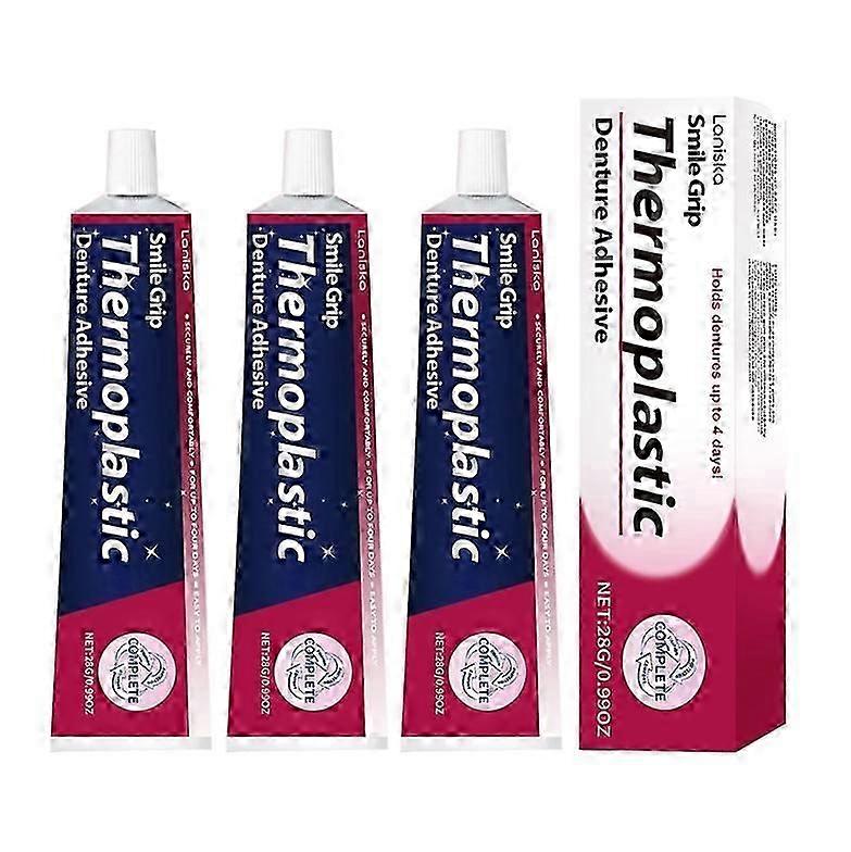 1/2/3PCS Thermoplastic Denture Adhesive, Refits and Tightens Loose Upper and Lower Dentures and Partials | Non-Glue Adhesive