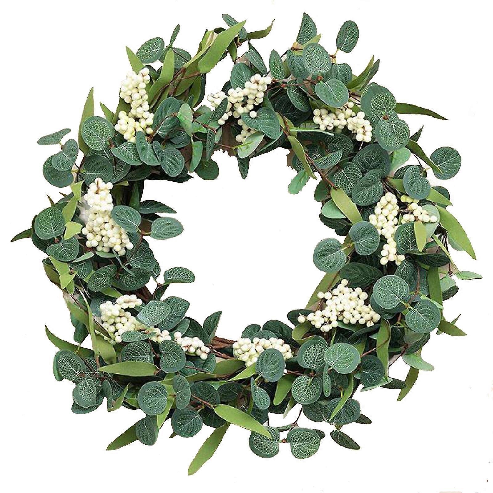 Timeless Eucalyptus Wreath, Durable Materials for Lifelike Artificial Spring Wreath