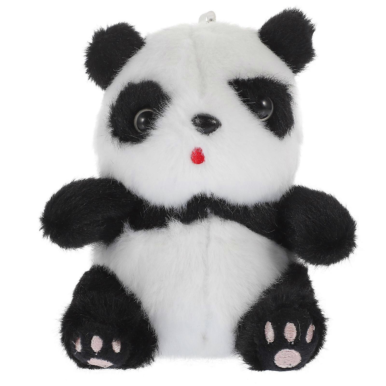 Cute Plush Panda Keychain Fluffy Keyring Accessory for Handbags & Backpacks, Adorable Doll Design with Vibrant Colors and Soft Touch