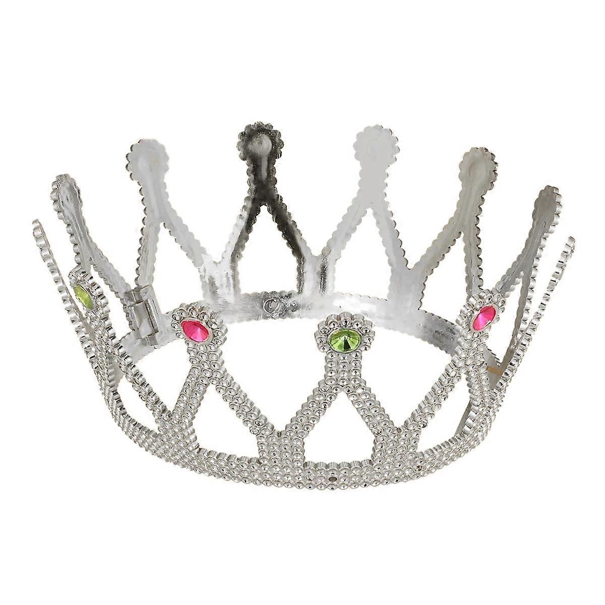 Crown Halloween Party Queen Crown Silver Costume Accessory 27.5 x 13.5 x 1 cm 1Pack