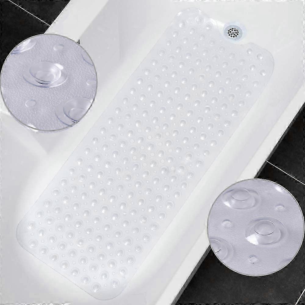 Extra-Long Transparent Bathtub Mat - 200 Suction Cups for Secure Grip