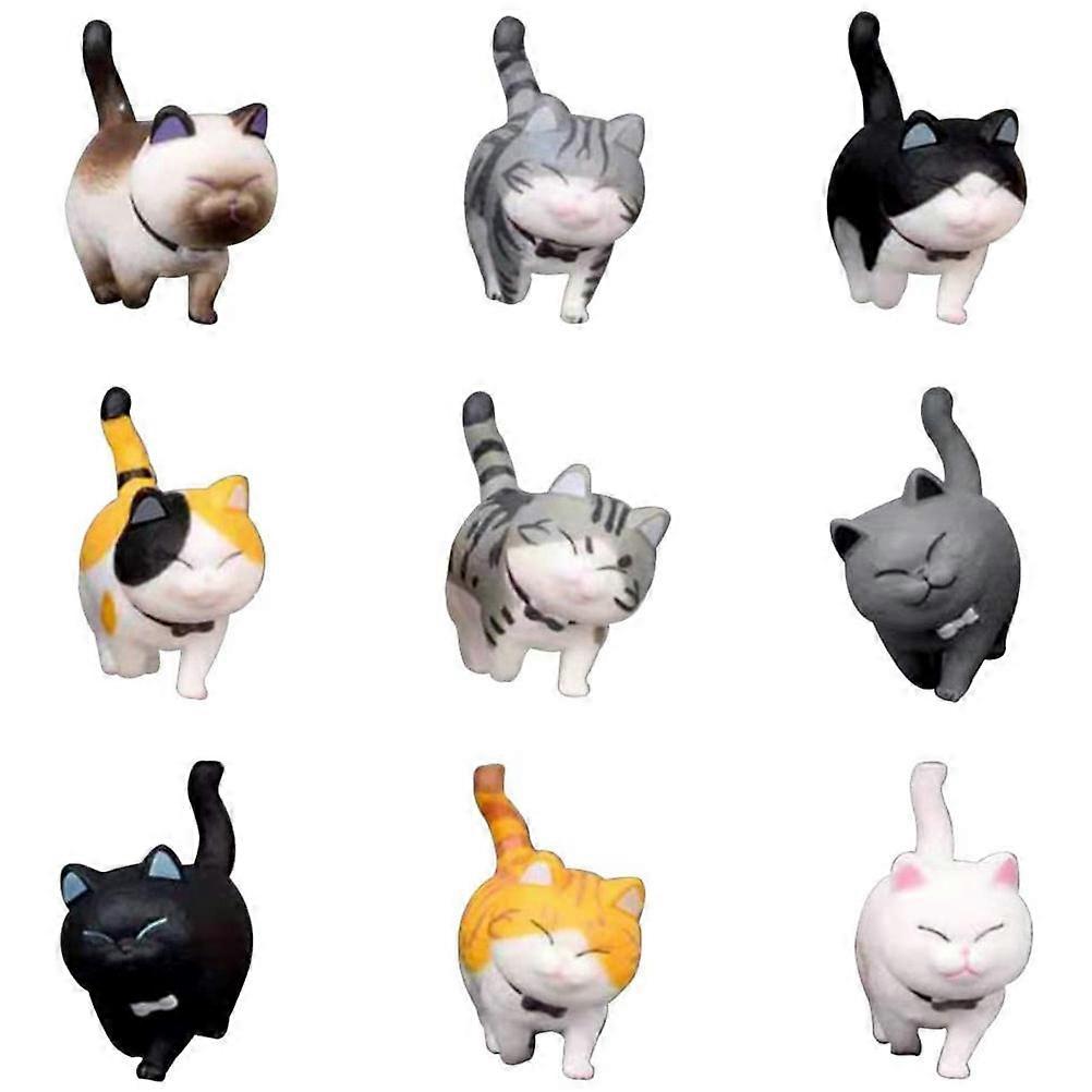 Lovely Cat Figurines Set of 9 Educational Models for Imagination Creativity Animal Themed Parties