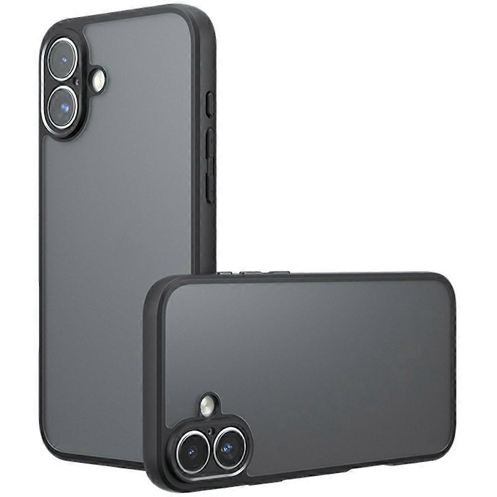 Compatível Para iPhone 17 Capa TPU + PC Matte Phone Shell, Preto Transparente