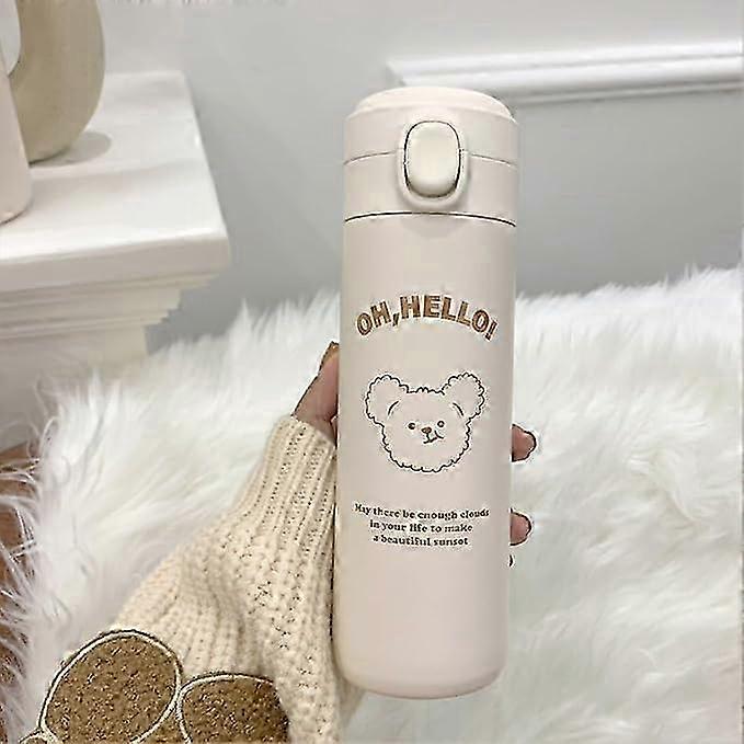450 ml szczelna butelka na wodę Kawaii ze stali nierdzewnej z torbą, bez BPA Cute Insulated Water Bottle z naklejkami