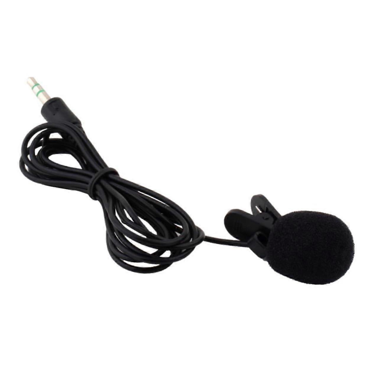 Lavalier Clip Microphone for Teaching and Meetings, Black Lapel Clip Collar Mic, Compatible with Smartphones and Cameras