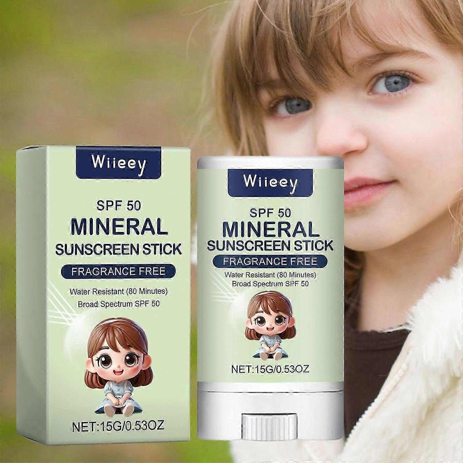 Kids Sun Cream Factor Spf 50, Waterproof Suncream Sticks for Face Daily Use Delicate Sensitive Skin