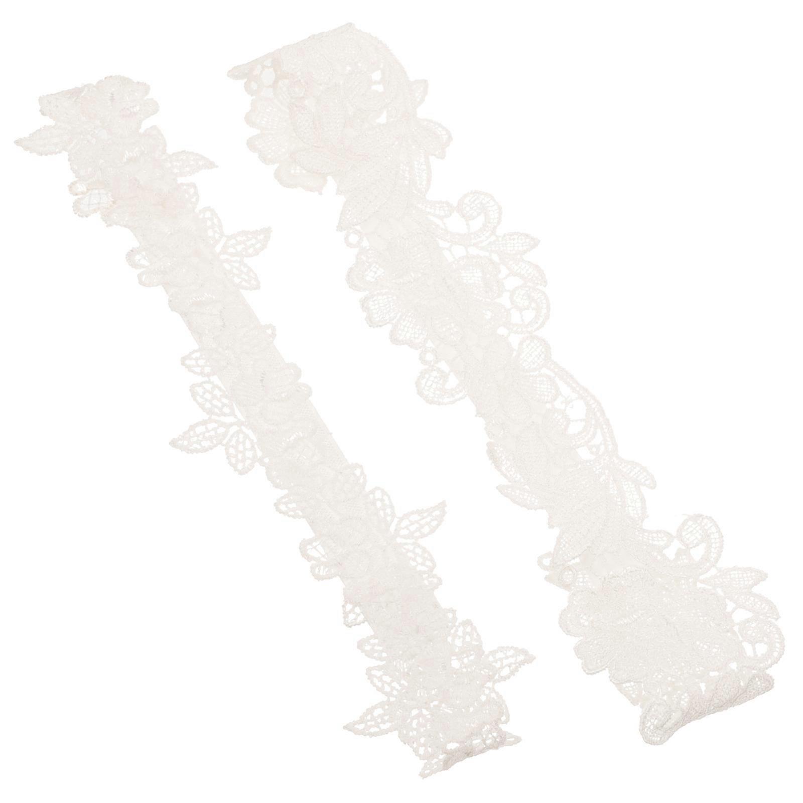 Elastic Thigh Garters Garters Wedding Chic Bride Accessories White 19.00X4.00X0.20cm Leg Shaping 2Pcs