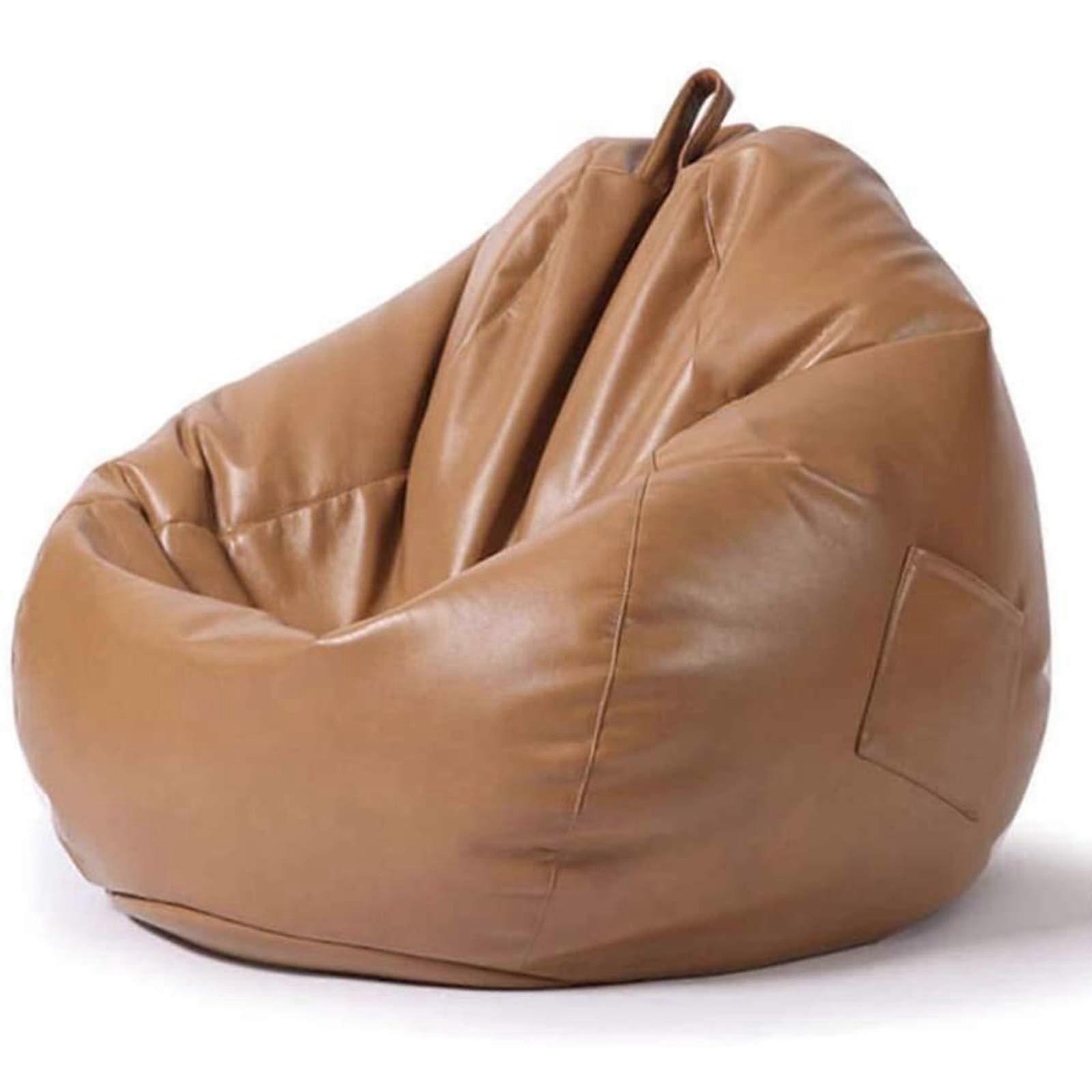 Padded faux leather bean bag chair, for gaming and garden, for indoor and living room (unpadded), 70 x 80 cm.
