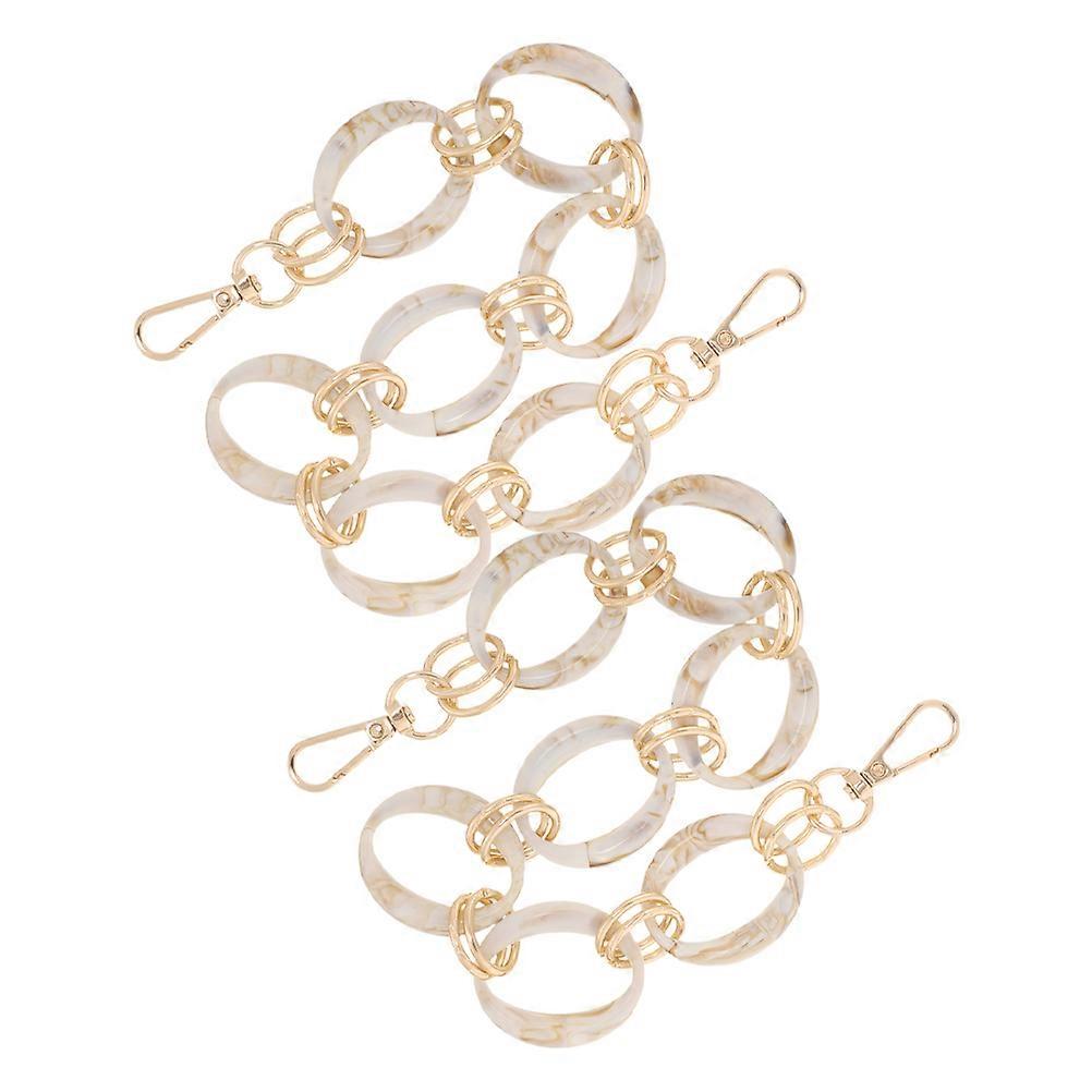 Chain Bag Strap Diy Shoulder Strap Various Occasions Beige Round Chain Easily Attachable 2Pcs