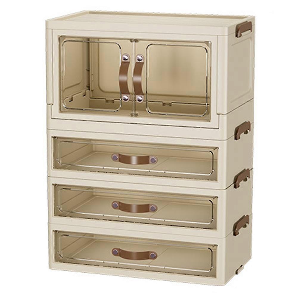 1-Layer Cabinet 3-Layer Drawer Desktop PP Organizer Transparent Door Stationery Cosmetics Storage Bo