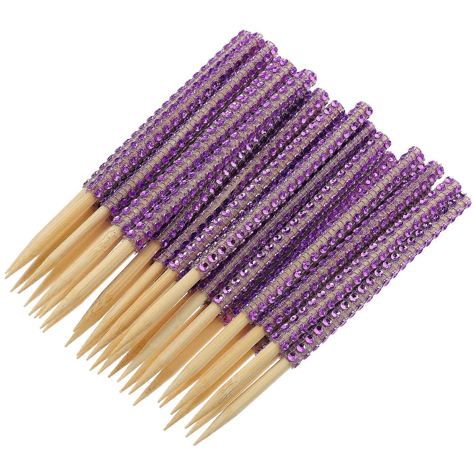 Dessert Sticks for Party Glitter Bamboo Sticks All Ages Round Smooth Surface 30Pcs