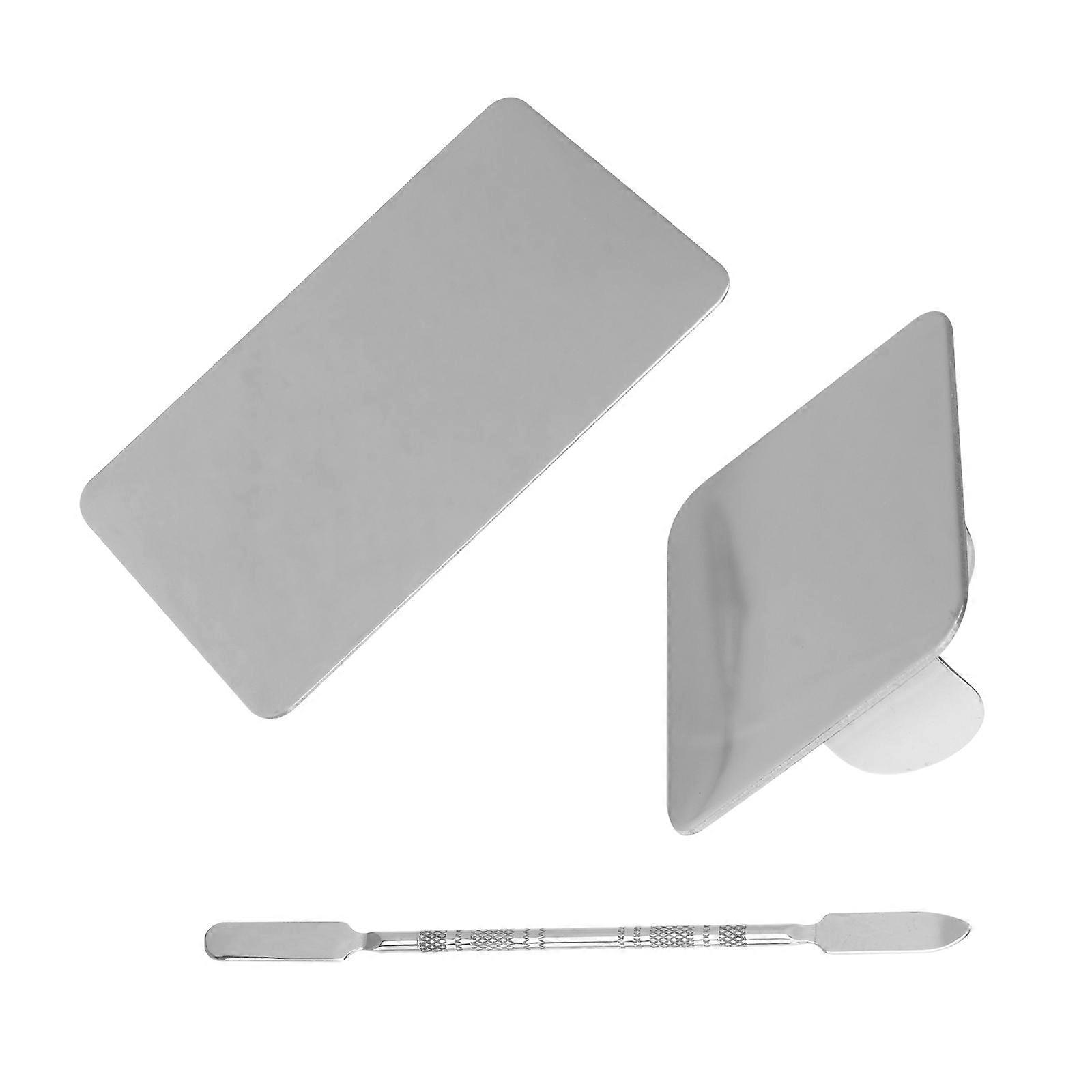 Practical Makeup with Spatulas for Manicure Use Made of Stainless Steel Silver 2 Sets
