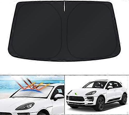 KUST Windshield Sun Shade for Porsche Macan SUV 2014-2020 2021 Sunshade Foldable Sun Visor Protector Blocks UV Rays Keep Your Car Cooler