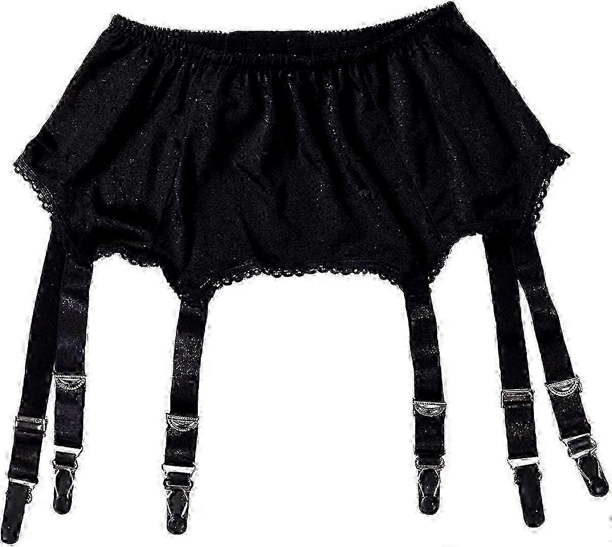 High-Waisted Women's Suspender Garter Belt with 6-Strap Design for Stockings - Sizes 6 to 28, Perfect for Special Occasions