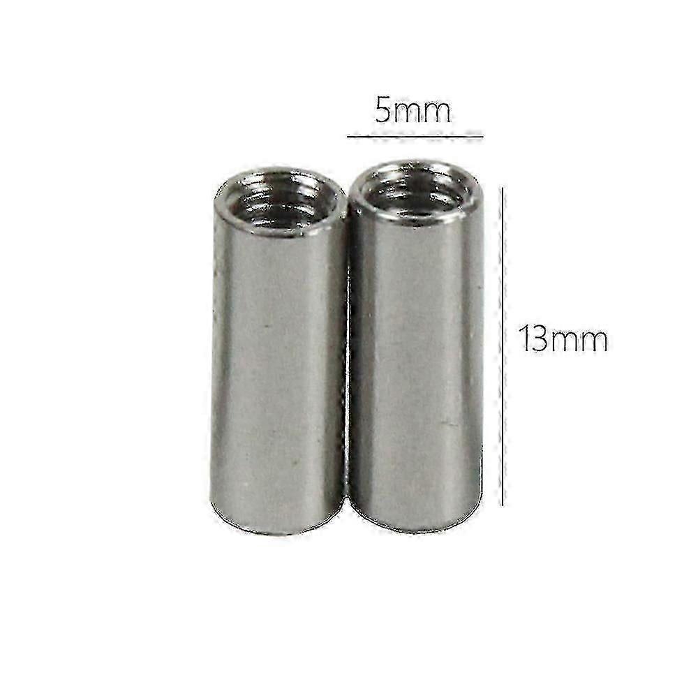 2pcs Stainless Steel Threaded Sleeves 5mm Diameter with M4 Internal Thread Spare Part