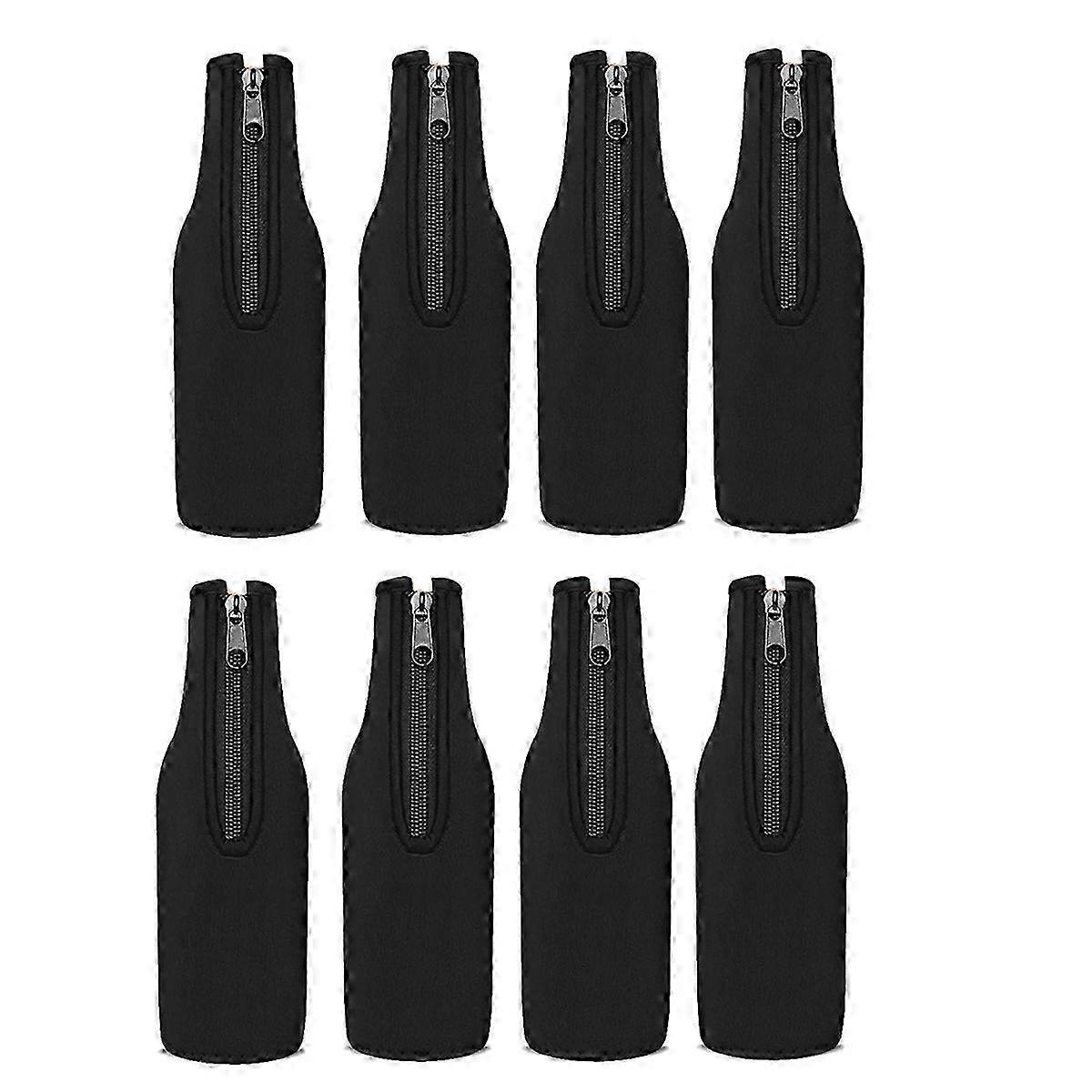 Zip-Up Neoprene Beer Bottle Cooler Sleeves - Insulated Beverage Wraps for Maximum Chill & Party Fun