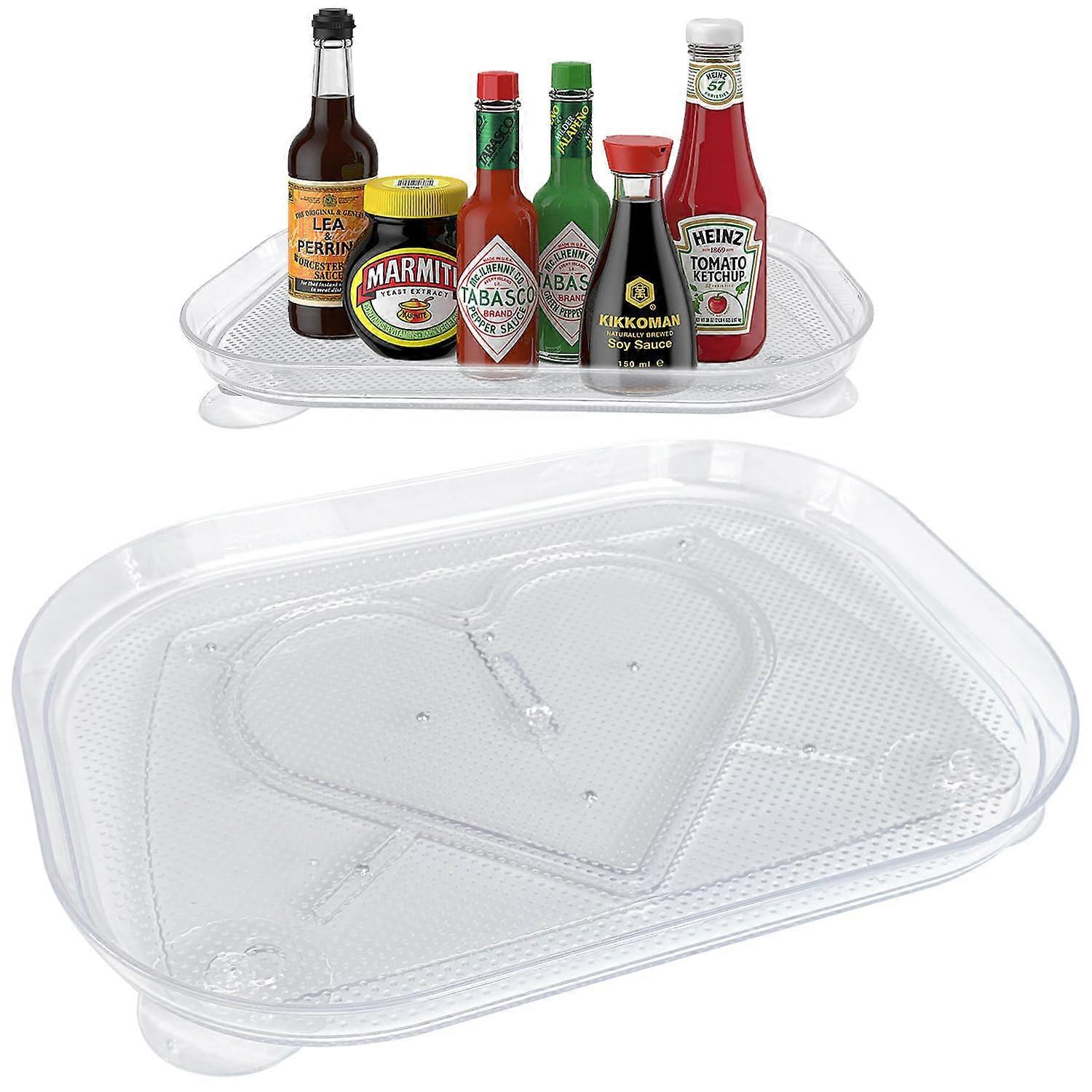 Lazy Susan Turntable Fridge Organiser, NonSlip Rotating Plate, Kitchen Organiser