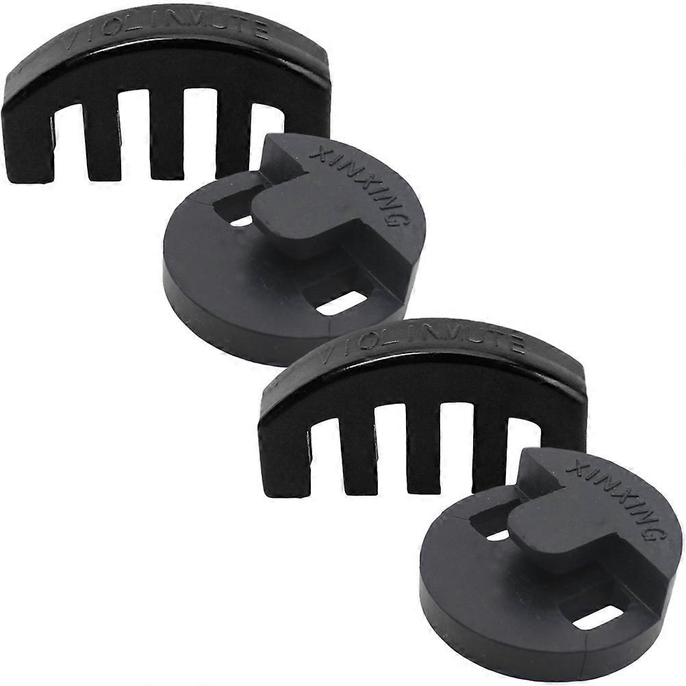 4 قطع المطاط الكمان كتم الصوت مخلب وجولة نمط ممارسة كتم الصوت خفيفة الوزن دائمة سهلة التركيب لعازفي الكمان