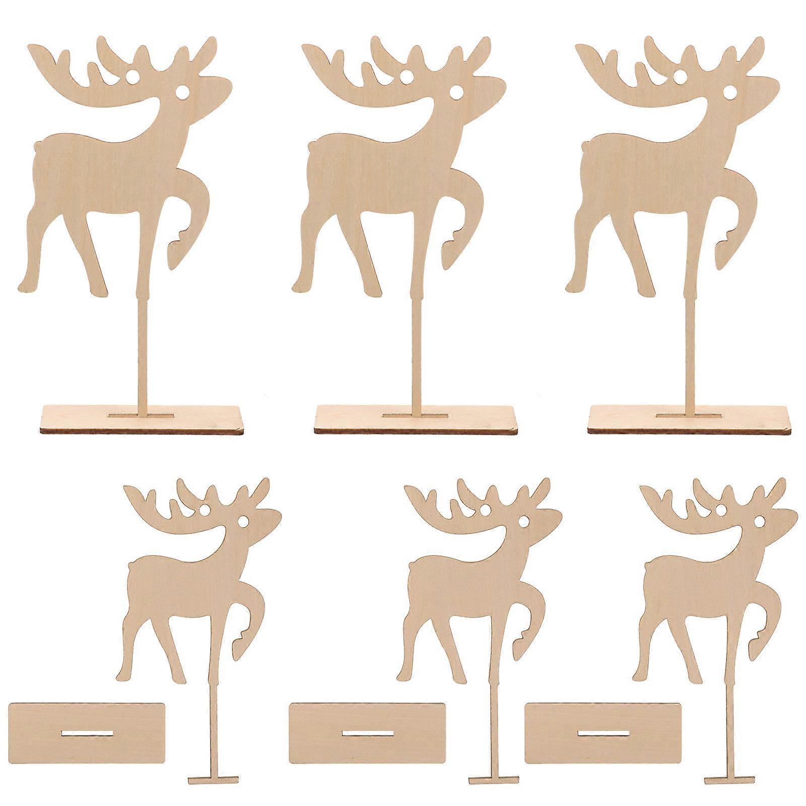 Here's a polished and engaging product description based on your input:
 
**6pcs Wooden Elk Ornaments – Durable Hanging Decorations for Christmas
