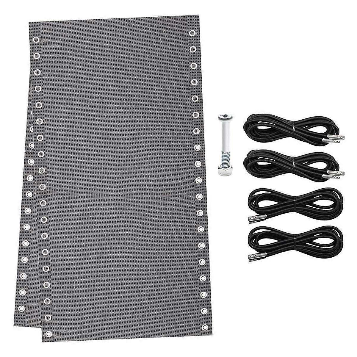 Chair Replacement Fabric with 4 Bungee Cord Lounge Chair Cloth Mesh Repair Kit for Patio Recliner O