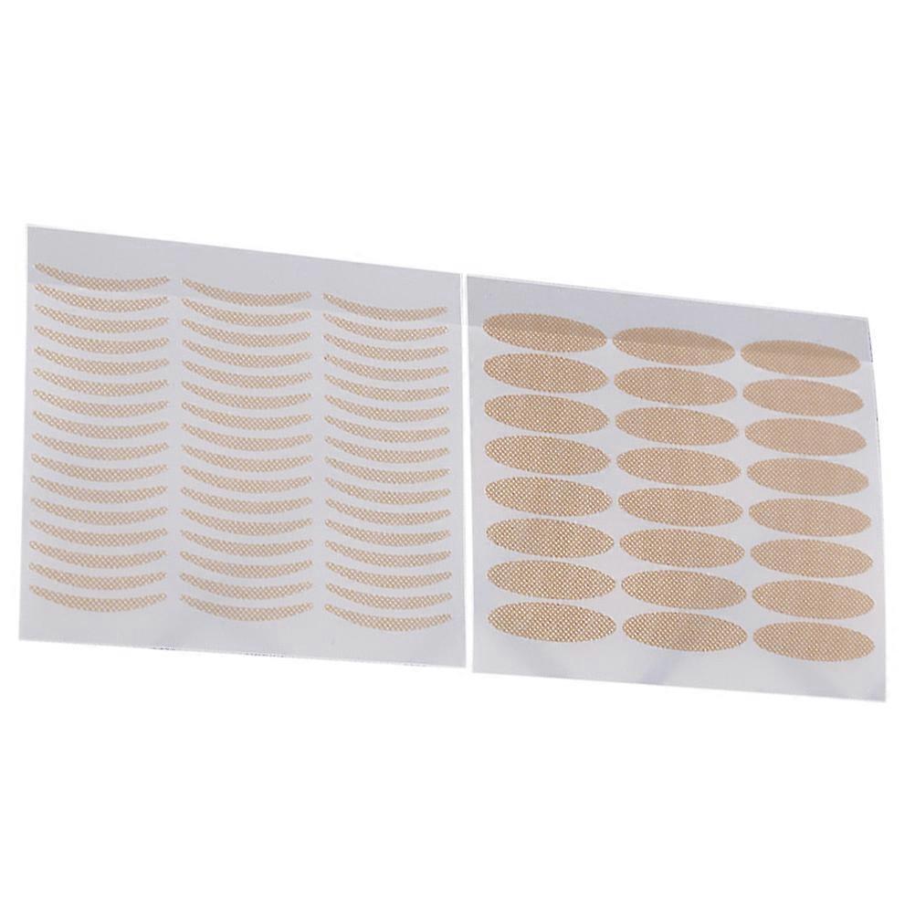 Invisible Lace Eyelid Tape Stickers for Beauty Accessories with Fabric and Net Design Khaki 48 Pairs Slim and Wide Type