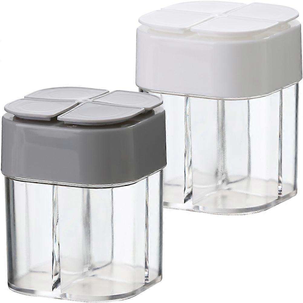 Empty Seasoning Salt and Spice Container Kitchenware Moisture-proof Grey 3.34X2.55X2.55IN 2Pcs