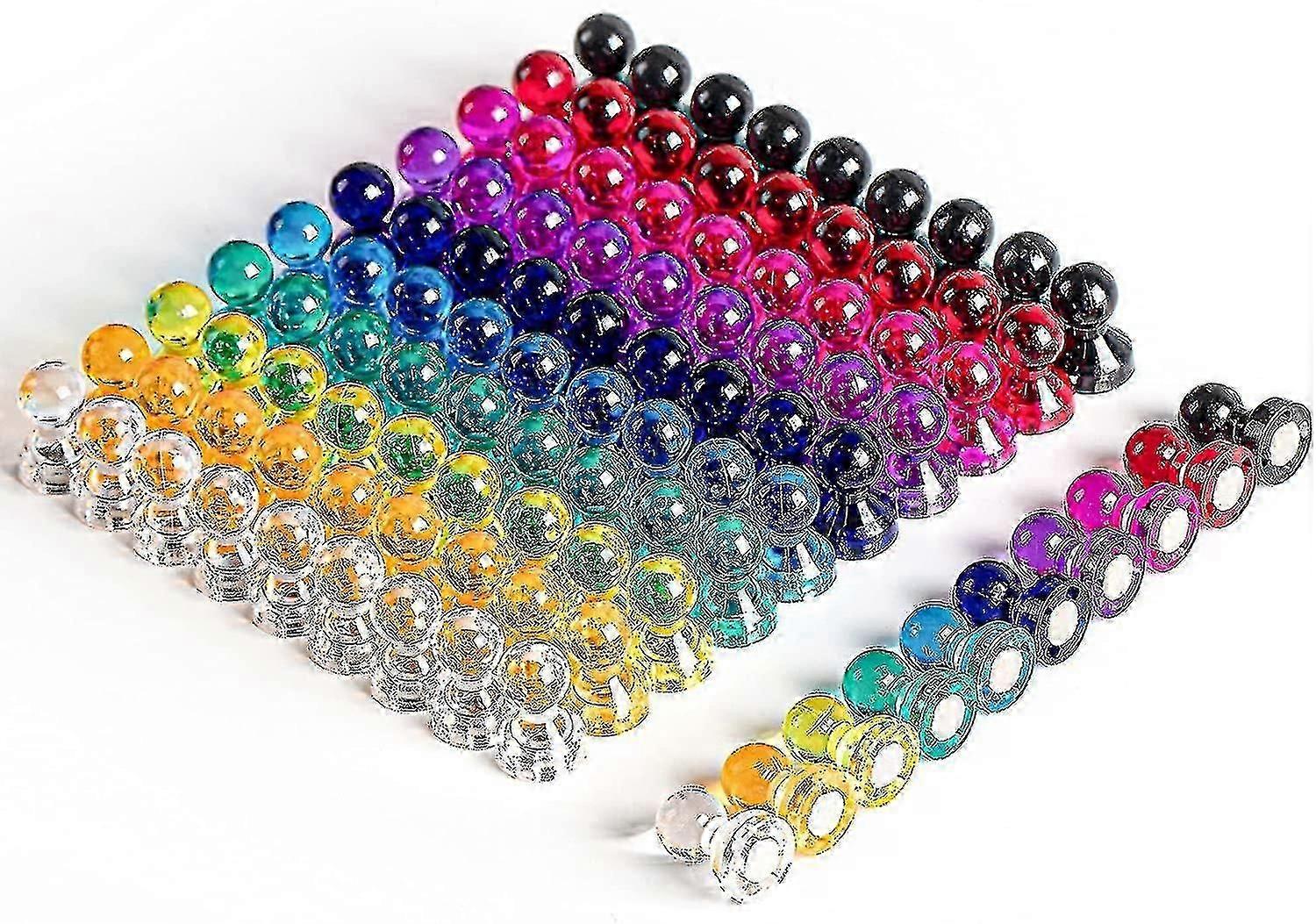 100 Pcs Push Pin Magnets, Fridge Magnets With 10 Assorted Colors, Multiuse Small Round Magnets For Fridge, Dry Erase Board, Whiteboard