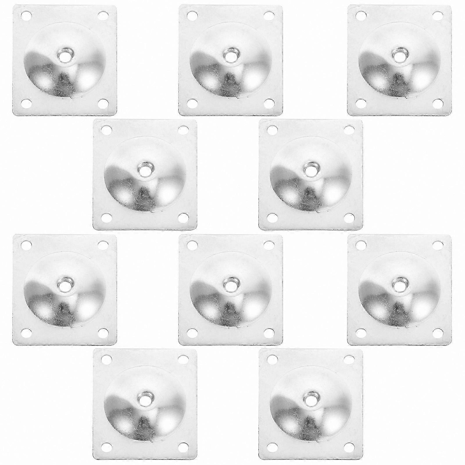 Silver Table Leg Mounting Plates with M8 Screw Aperture (10 Pack)
