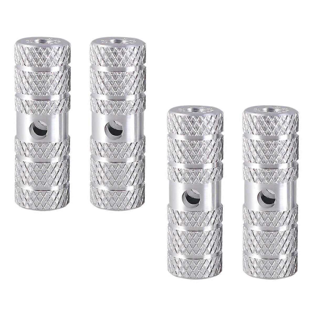 Pegs For Mountain Bikes Aluminum Alloy Bike Cylinder Seat Axle Pegs Quick Release Easy To Install Silver 4Set