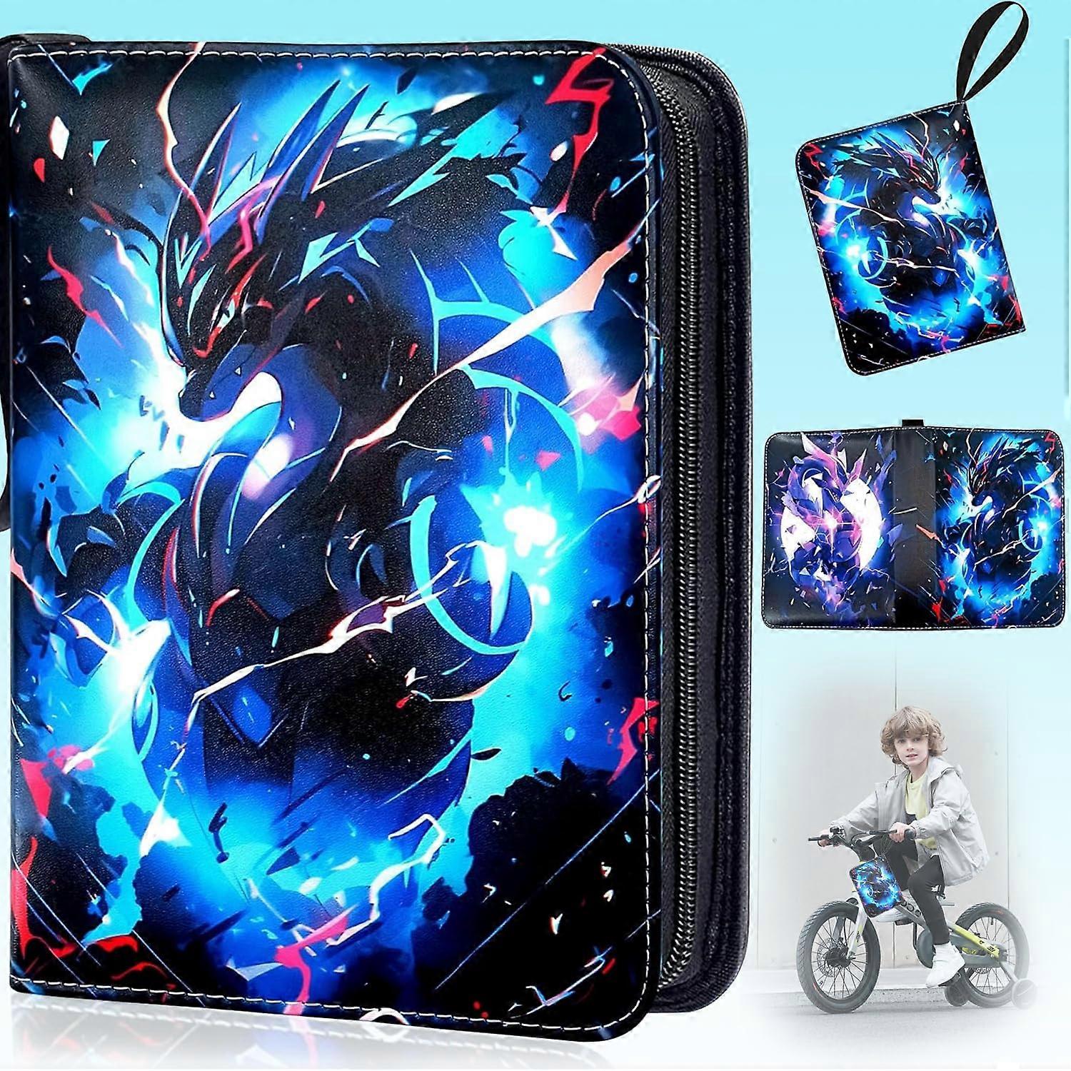 Pokemon Scrapbook Album, 400 Card Capacity, 50 Pages, 4 Pockets, Waterproof PU Holder, Portable Trading Card Organizer