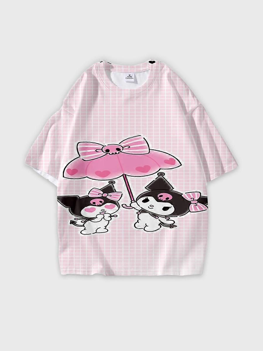 T-shirt round neck Cartoon Pattern loose short sleeve B96