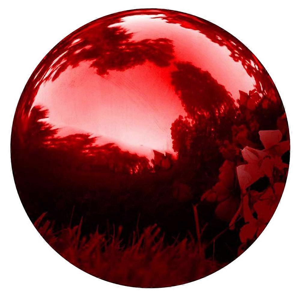 Stainless Steel Reflective Gazing Ball for Garden and Home Decor Dark Red Color