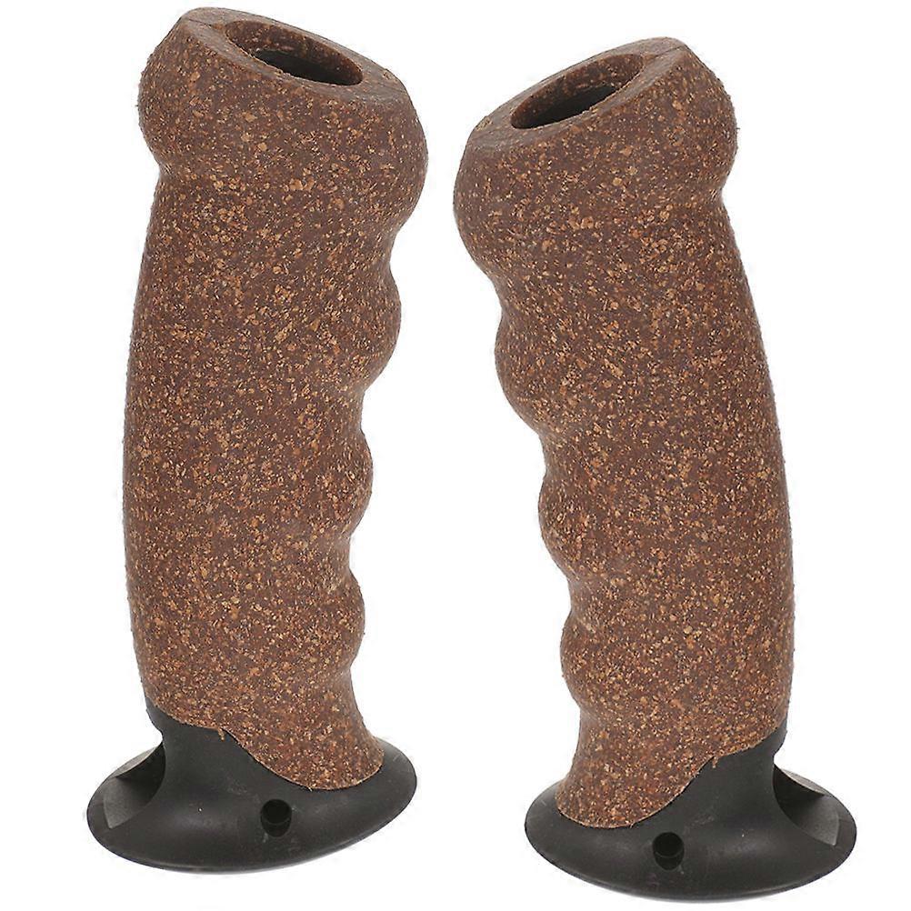 Trekking Stick Replacement Handles Cork Material For Ski Poles Hiking 13.00X5.50X4.50CM Easy To Install 2Pcs
