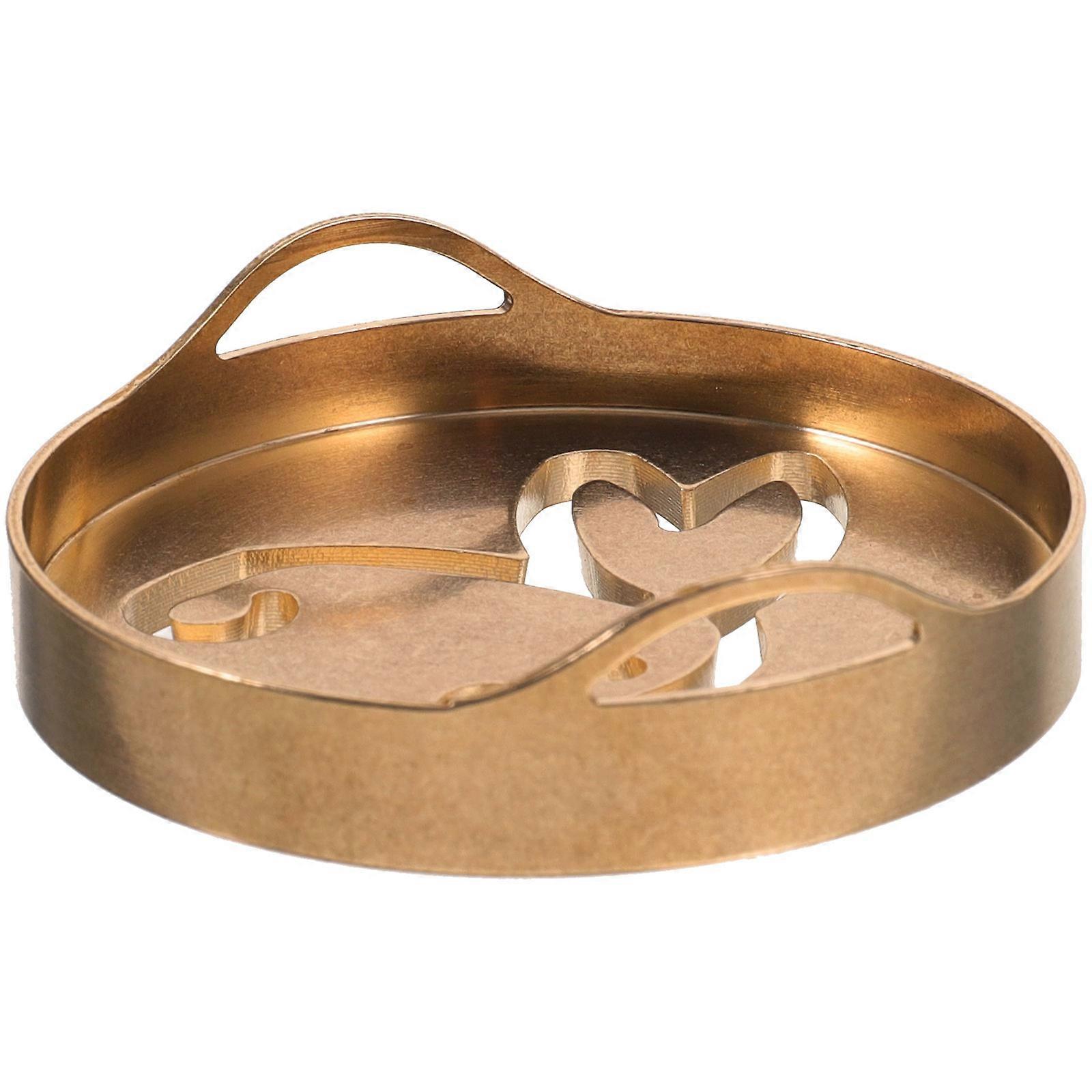 Copper Incense Ash Press Mold Tool with Golden Color for DIY Use in Tea Room and Home Scenes