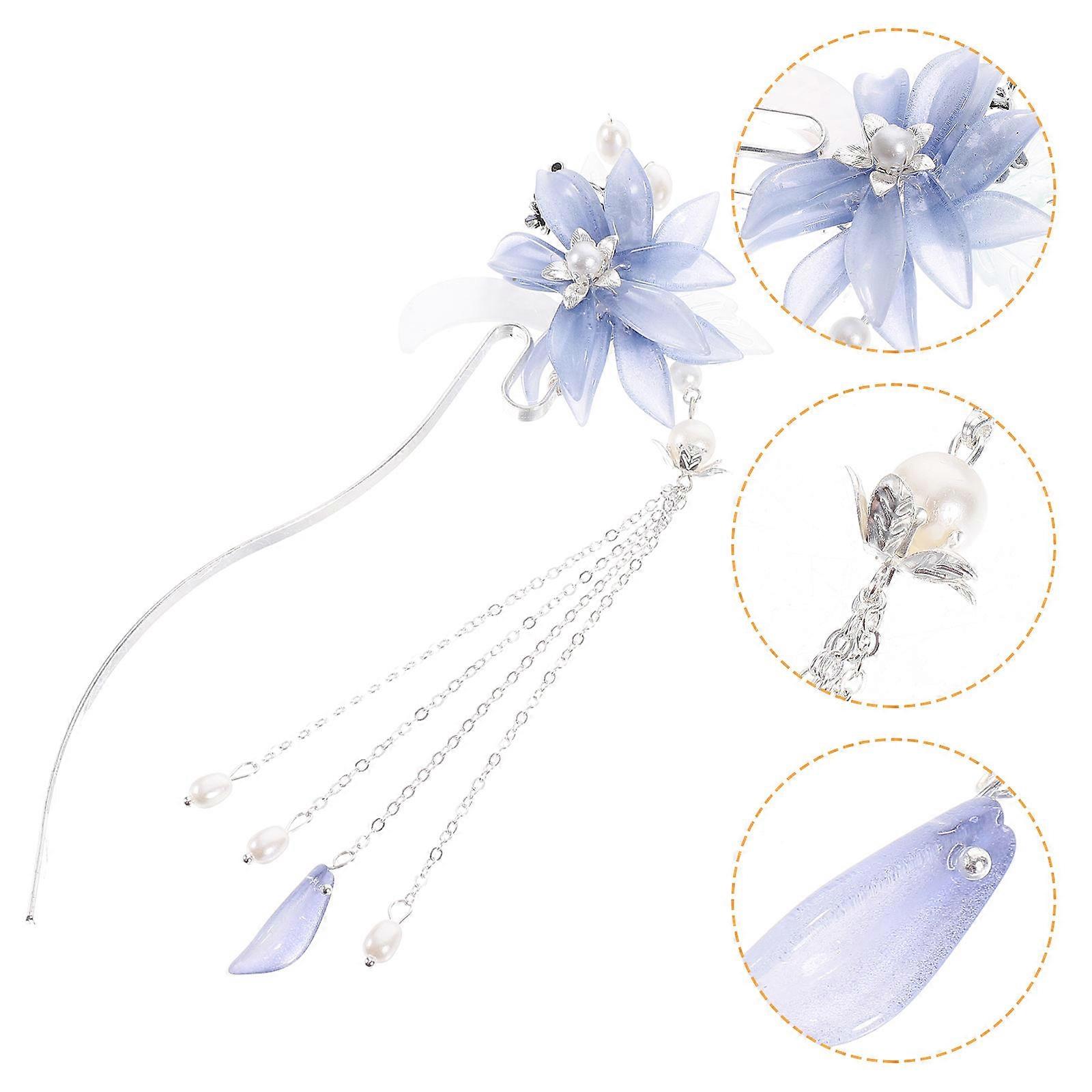 Vara de Cabelo de Flor de Cor Sortida com Borlas Design Decorativo Acessórios de Cabelo para Mulheres 8,5 polegadas