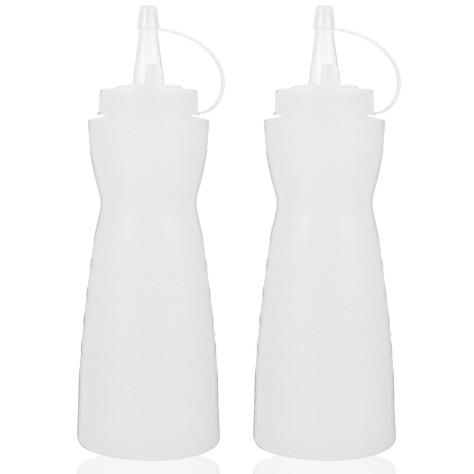Squeeze Bottles Ketchup Squeeze Bottle Condiment Squeeze Container Kitchen 7x7x21cm Dose Control 2Pcs