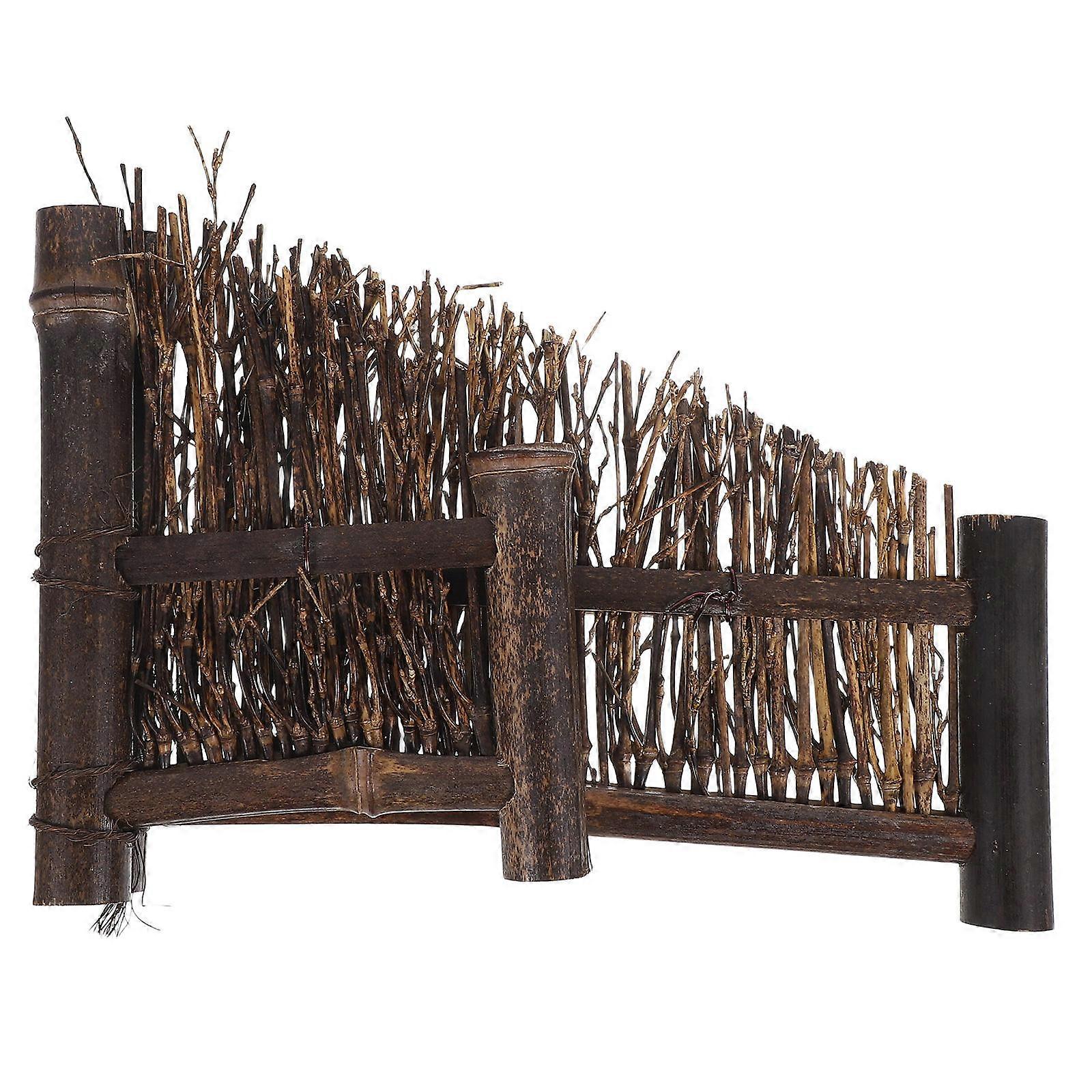 Dark Brown Miniature Garden Fence Ornaments for Decor with Artistic Design Made of 20cm