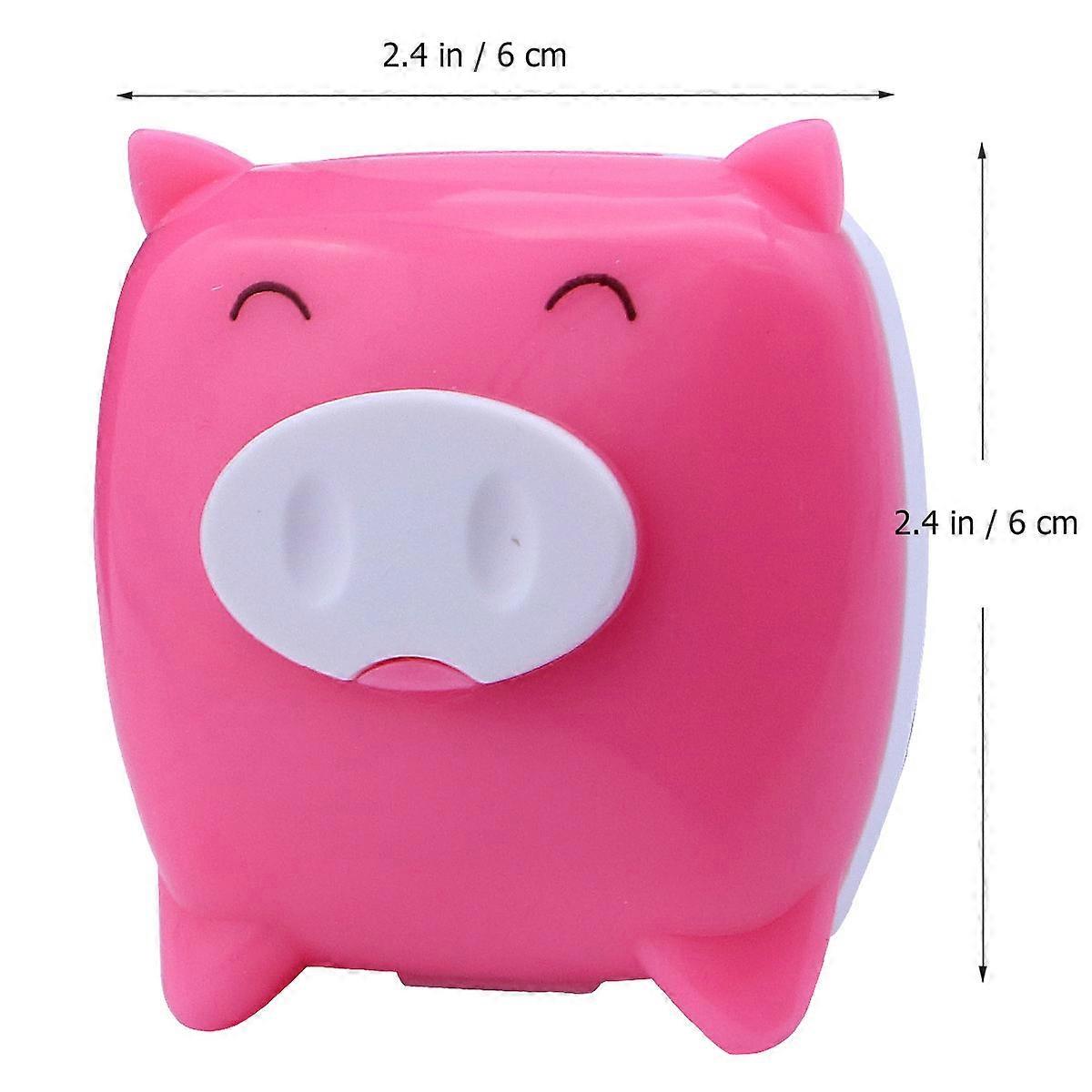 Pig Shaped Cartoon Lens Case Box For Users In Rosy For Outdoor Activities 2Pack