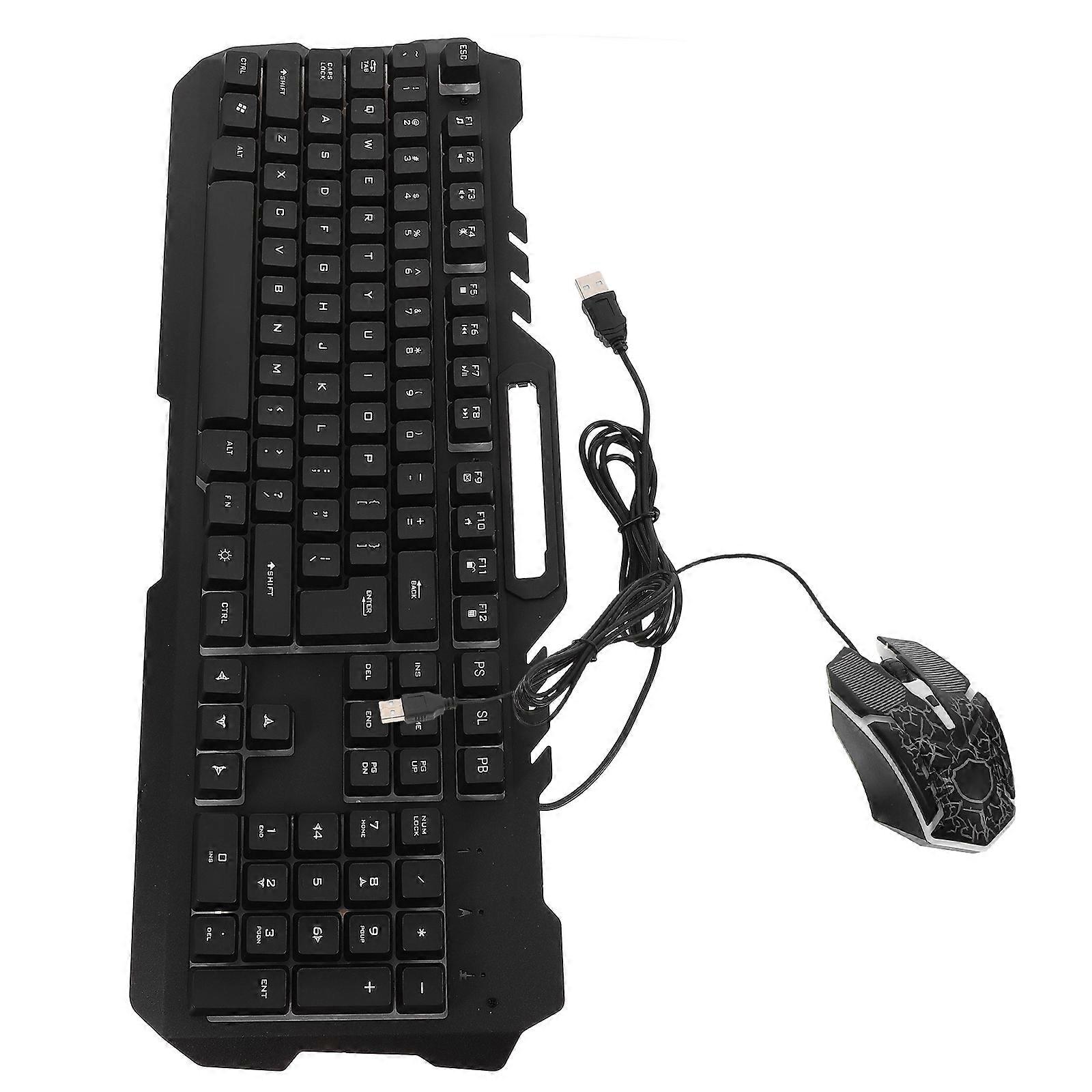 Backlit Mechanical Keyboard Set For PC Gaming With Ergonomic Design And Comfortable Keys In Black Color 1Set
