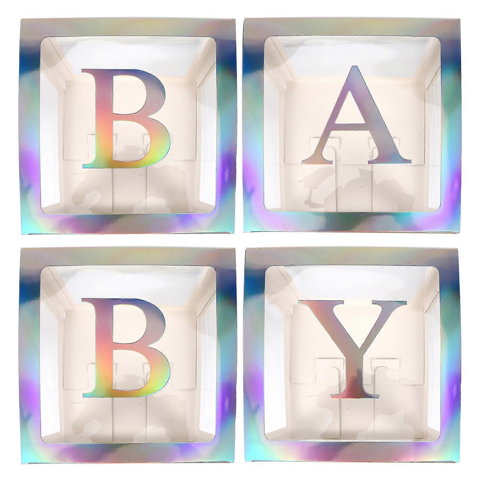 Party Decorations Baby Shower Boxes Square Shape Transparent Balloons First Birthday Party 1Set