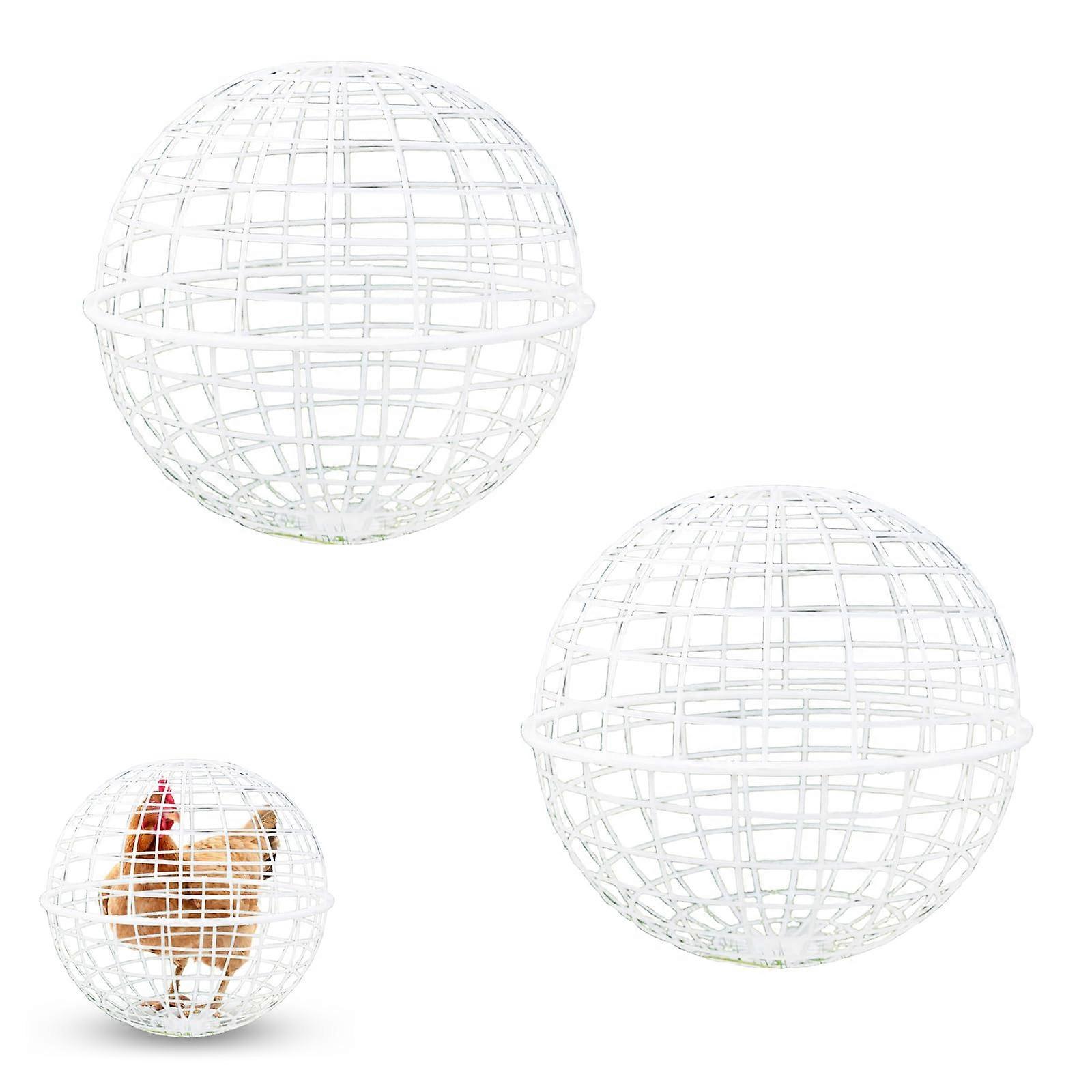 Chicken Ball Cages Pack 2 Rolling Round Portable Poultry House, Chick Enclosure, Rabbit Pigeon Enclosure, 20 X 20 Cm