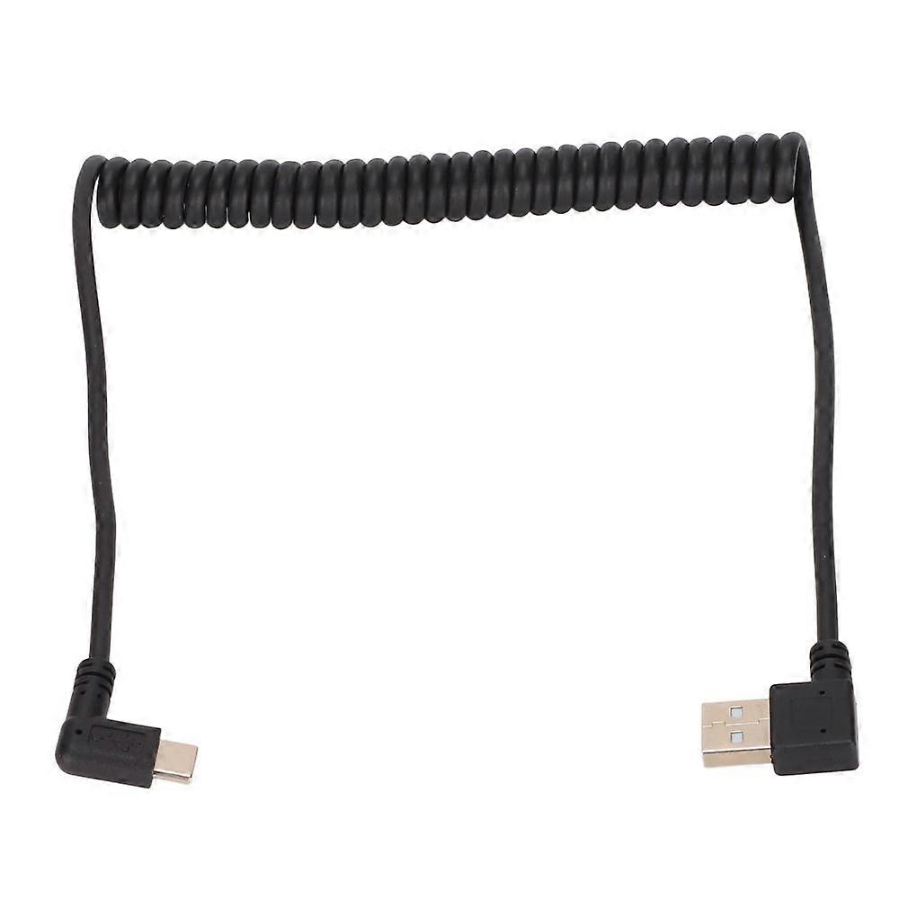 Type C to USB 2.0 Spiral Coiled Cable with 480Mbps Data Transfer for Car
