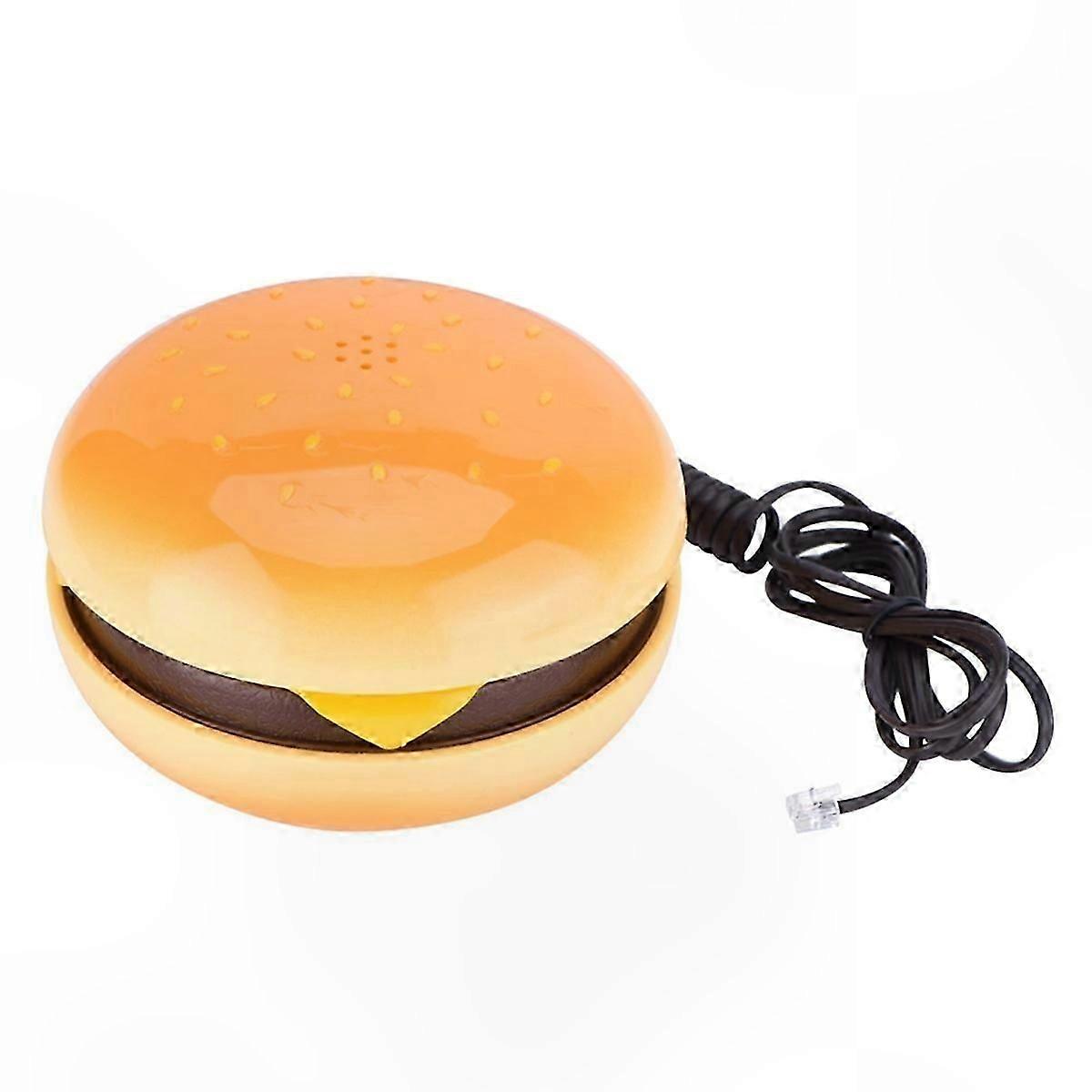 Hamburger-Shaped Landline Telephone with Humorous Design and Wired Connectivity