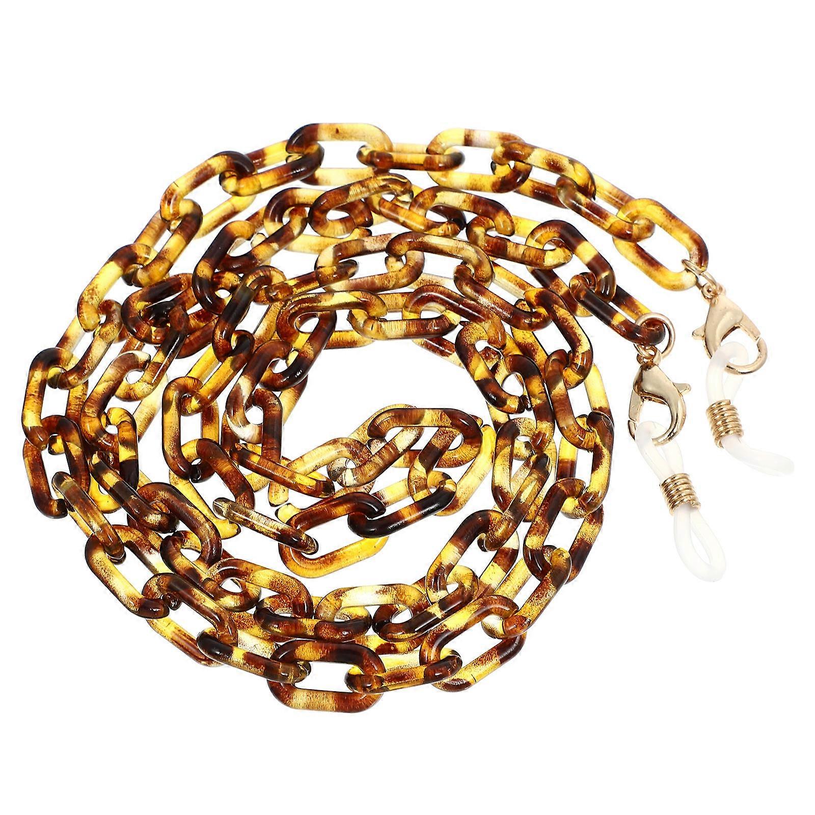 Trendy Glasses Chain Acrylic Material Eyeglass Leash For Daily Use Brown Comfortable 1Pack