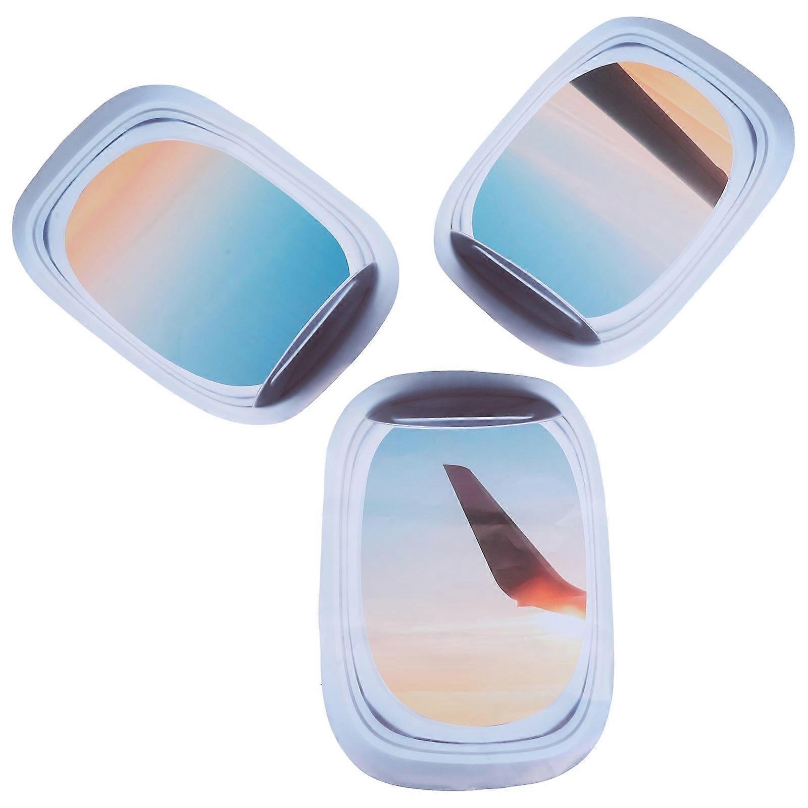 Window Scenery Wall Art Stickers For Playroom And Office With Assorted Color 50X35CM Decorative Function 3Pcs