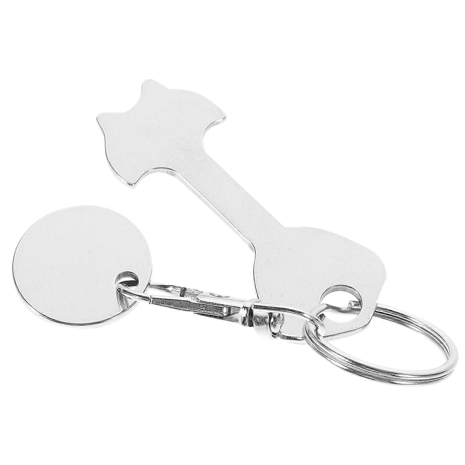 Shopping Cart Token Keychain Trolley Coin Key Ring 1 Set Supermarket Token Keyring